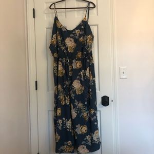 Rue21 teal floral jumpsuit